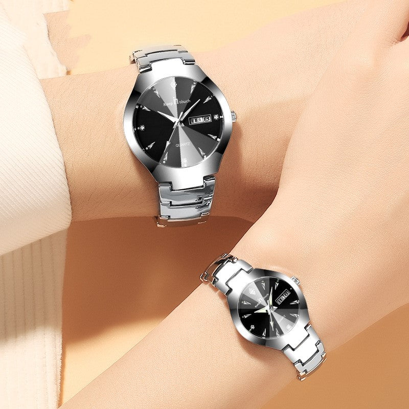 Luminous watch couple watch calendar quartz watch Image