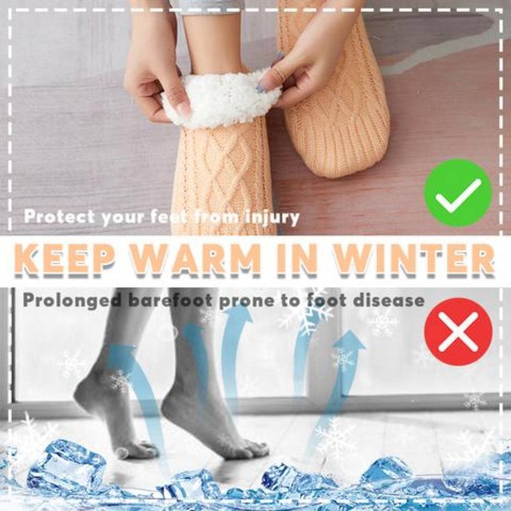 Winter Woolen Socks Women Thicken Warm Home Bedroom Socks Slippers Men Non-slip Foot Warmer Snow Socks Calcetines Mujer Image