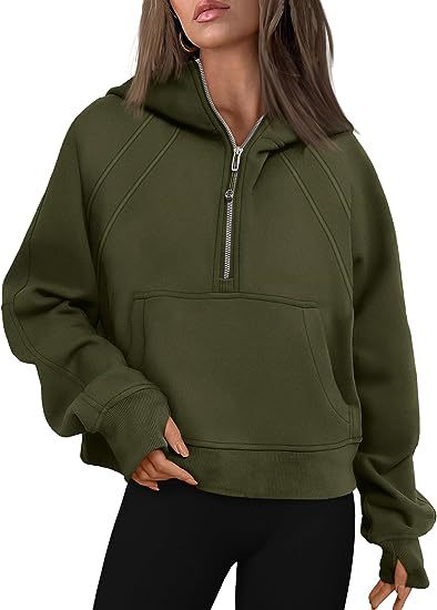 Zipper Hoodies Sweatshirts With Pocket Loose Sport Tops Long Sleeve Pullover Sweaters Winter Fall Outfits Women Clothing Image