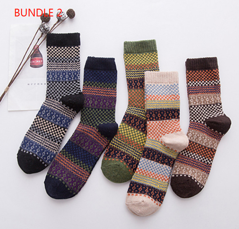 Winter Thick Warm Stripe Wool Socks Casual Sock Business Socks Image