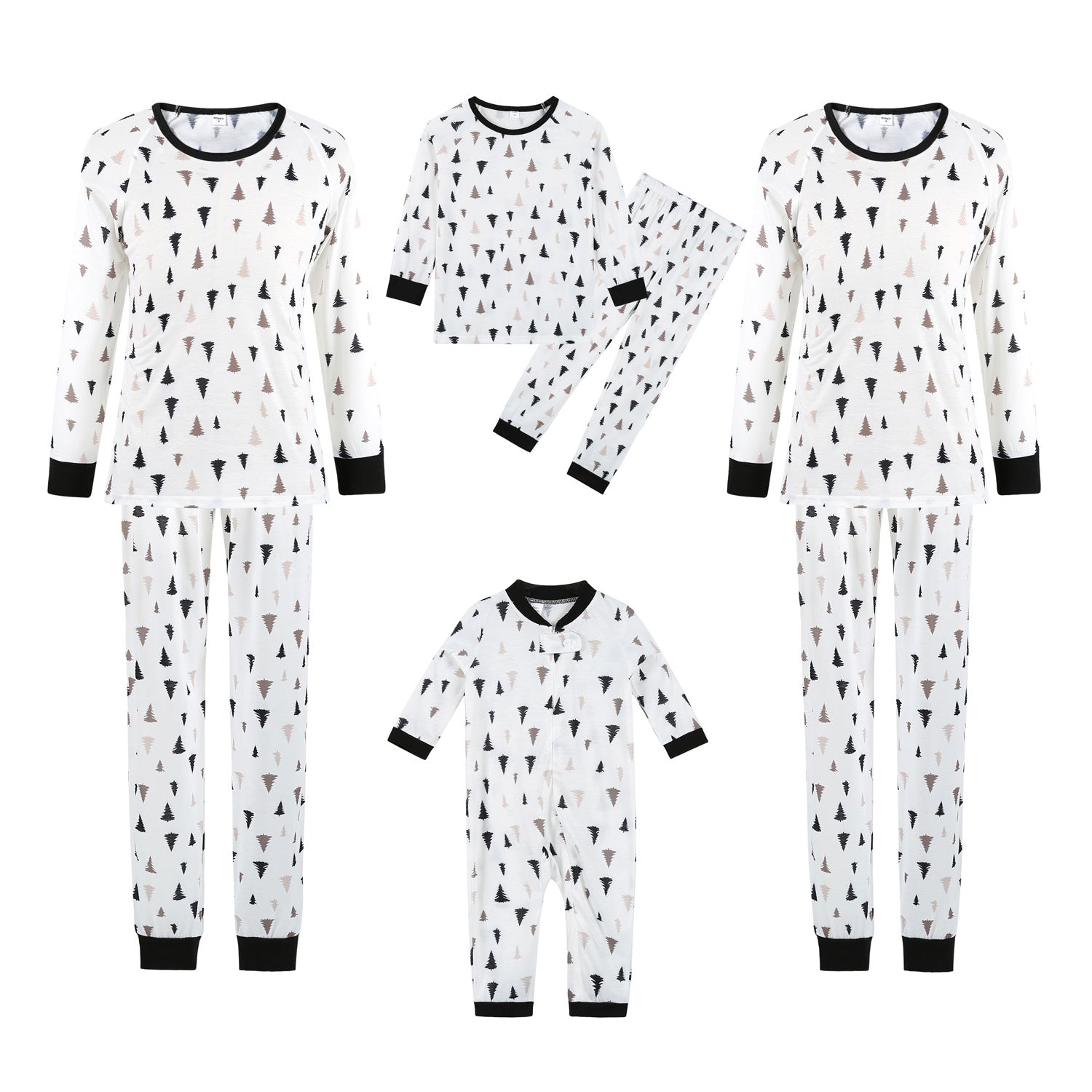 Christmas Tree Family Wear Pajamas Print Image