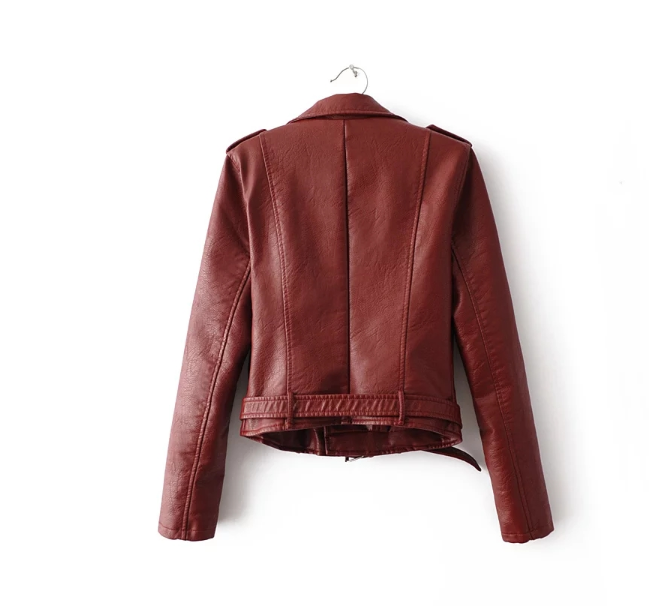 2021 autumn and winter women's clothing coat Korean version of the Korean version of women's leather jacket fashion women's clothing wholesale Image