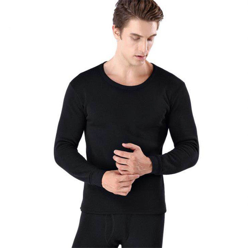 Men Round Neck Warm Pajamas Suit Image