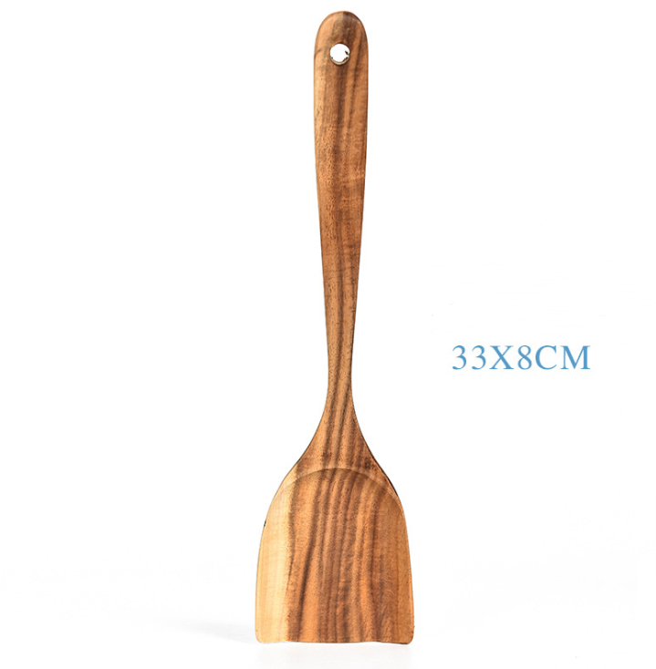 Teak Natural Wood Tableware Spoon Ladle Turner Rice Colander Soup Skimmer Cooking Tool Sets Spoon Scoop Kitchen Tools Gadgets Image