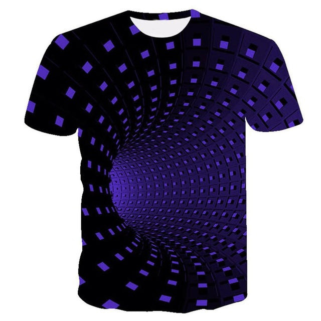 3D swirl print T-shirt