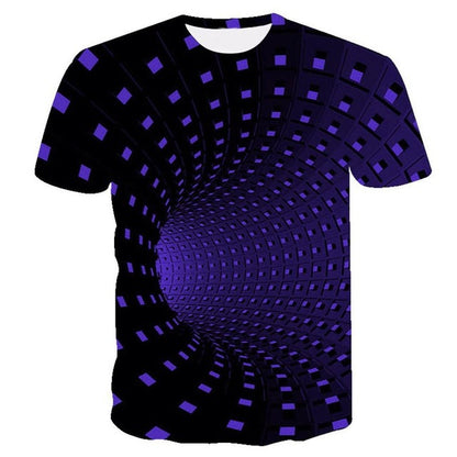 3D swirl print T-shirt