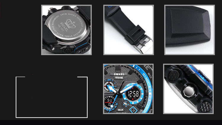 Waterproof And Shockproof Dual Display Luminous Watch Image