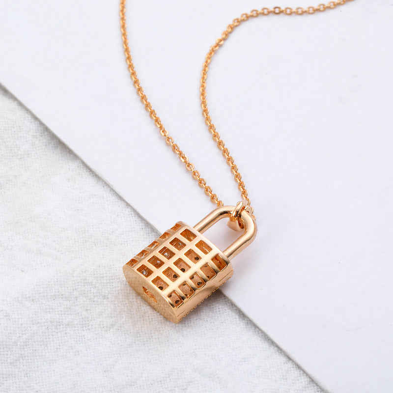 Zircon Lock Necklaces for Lover Luxury Necklace Image