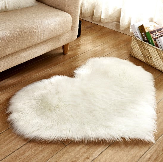 Plush Heart Shaped Carpet Non-Slip Mat Fluffy Rug Floor Mat Blanket Sofa Cushion Foot Pad Carpets For Living Room Home Decor Image