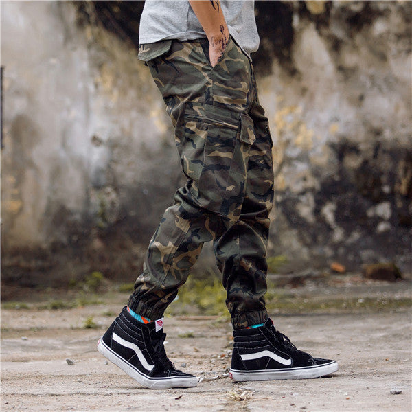 Men Fashion Streetwear Pants Mens Jogger Camo Harem Pants Street Style Youth Casual Camouflage Slim Fit Ankle Trousers Male Image