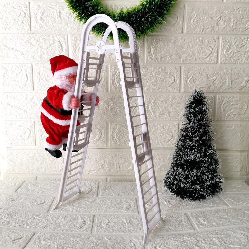 Climbing Ladder Electric Santa Claus Climbing Red Ladder Doll Toy Image