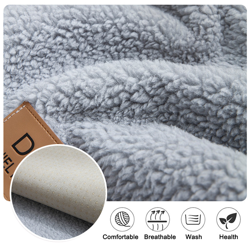 Modern Solid Color Winter Lamb Wool Sofa Towel Thicken Plush Soft And Smooth Sofa Covers For Living Room Anti-slip Couch Cover Image