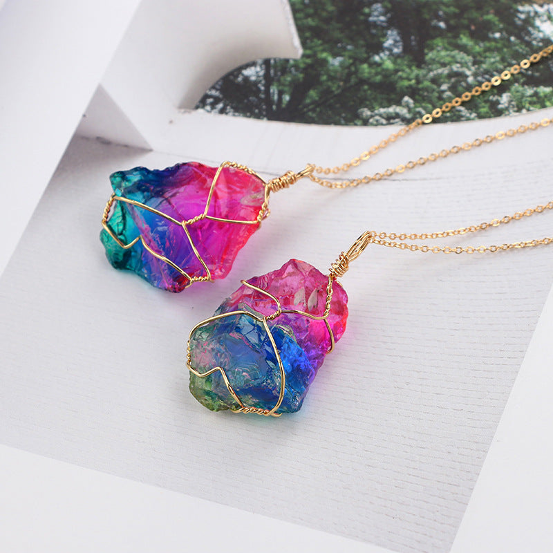 Rainbow Quartz Crystal Necklace Image