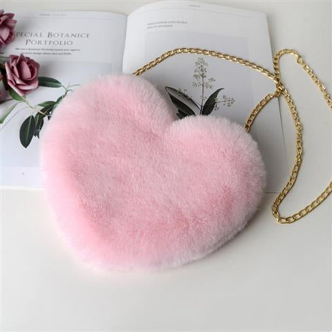 Love Bags For Women Plush Chain Shoulder Bags Valentine's Day Party Bag Image