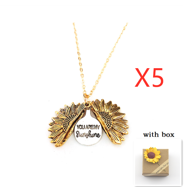 Sunflower Double Lettering Necklace Image