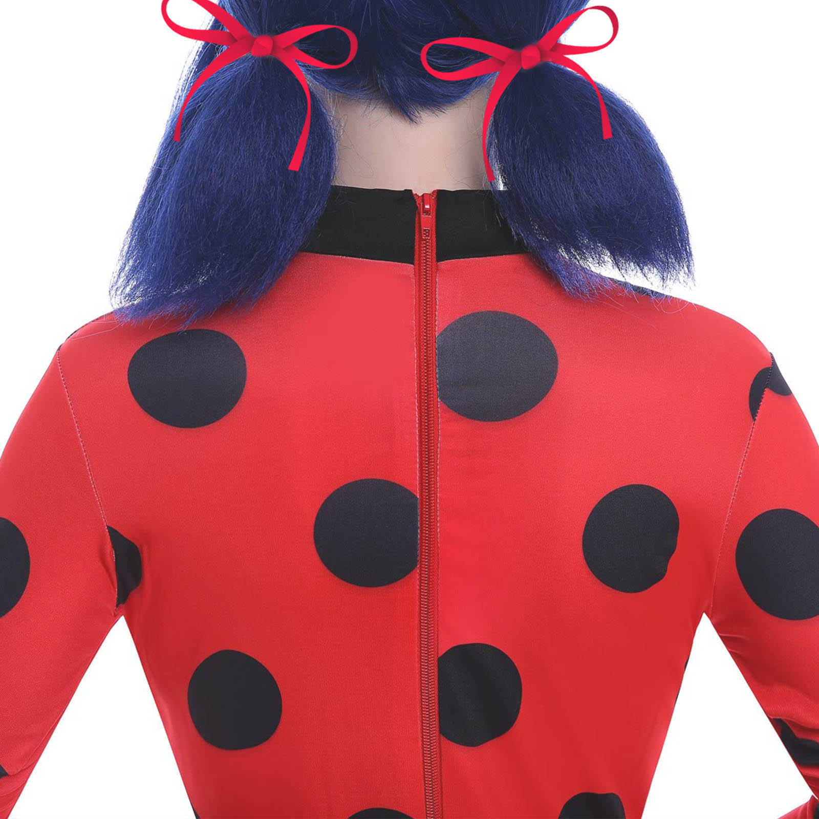 Kids Ladybug Costume Dress Up Cosplay Black Spot Red Jumpsuit 5Pcs Sets For Halloween Carnival Masquerade Fantasy Image