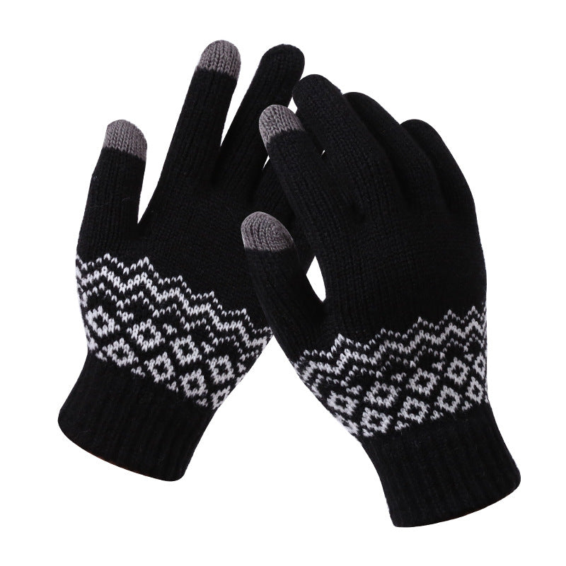 Couple knitted gloves touch screen gloves Image