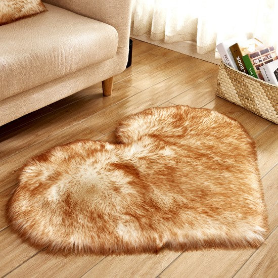 Plush Heart Shaped Carpet Non-Slip Mat Fluffy Rug Floor Mat Blanket Sofa Cushion Foot Pad Carpets For Living Room Home Decor Image