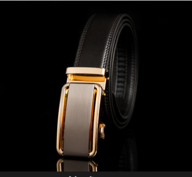 Men's leather factory direct belt buckle leather belt men's automatic belt belt wholesale business Image