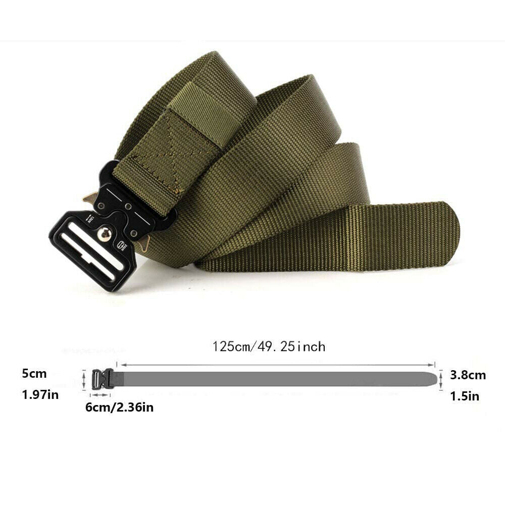 Military Tactical Belt Heavy Duty Security Working Utility Nylon Army Waistband Image