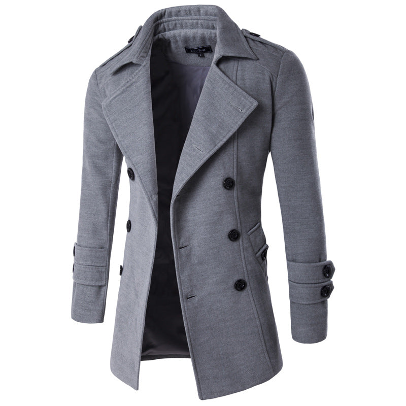 Fashion Men's Casual Long-sleeved Solid Color Coat Image