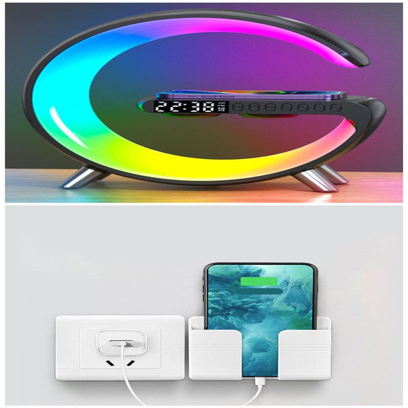 New Intelligent G Shaped LED Lamp Bluetooth Speake Wireless Charger Atmosphere Lamp App Control For Bedroom Home Decor Image