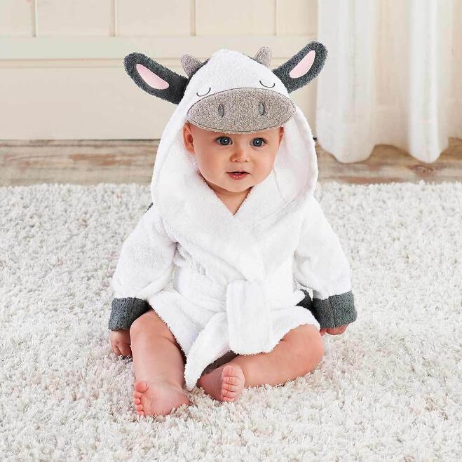 Cartoon Cute Animal Modeling Baby Bath Towels Baby Bathrobes Cotton Children's Bathrobes Baby Hooded Image