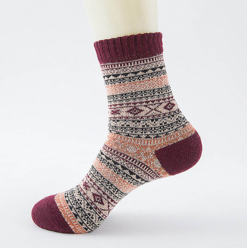 Winter Thick Warm Stripe Wool Socks Casual Sock Business Socks Image