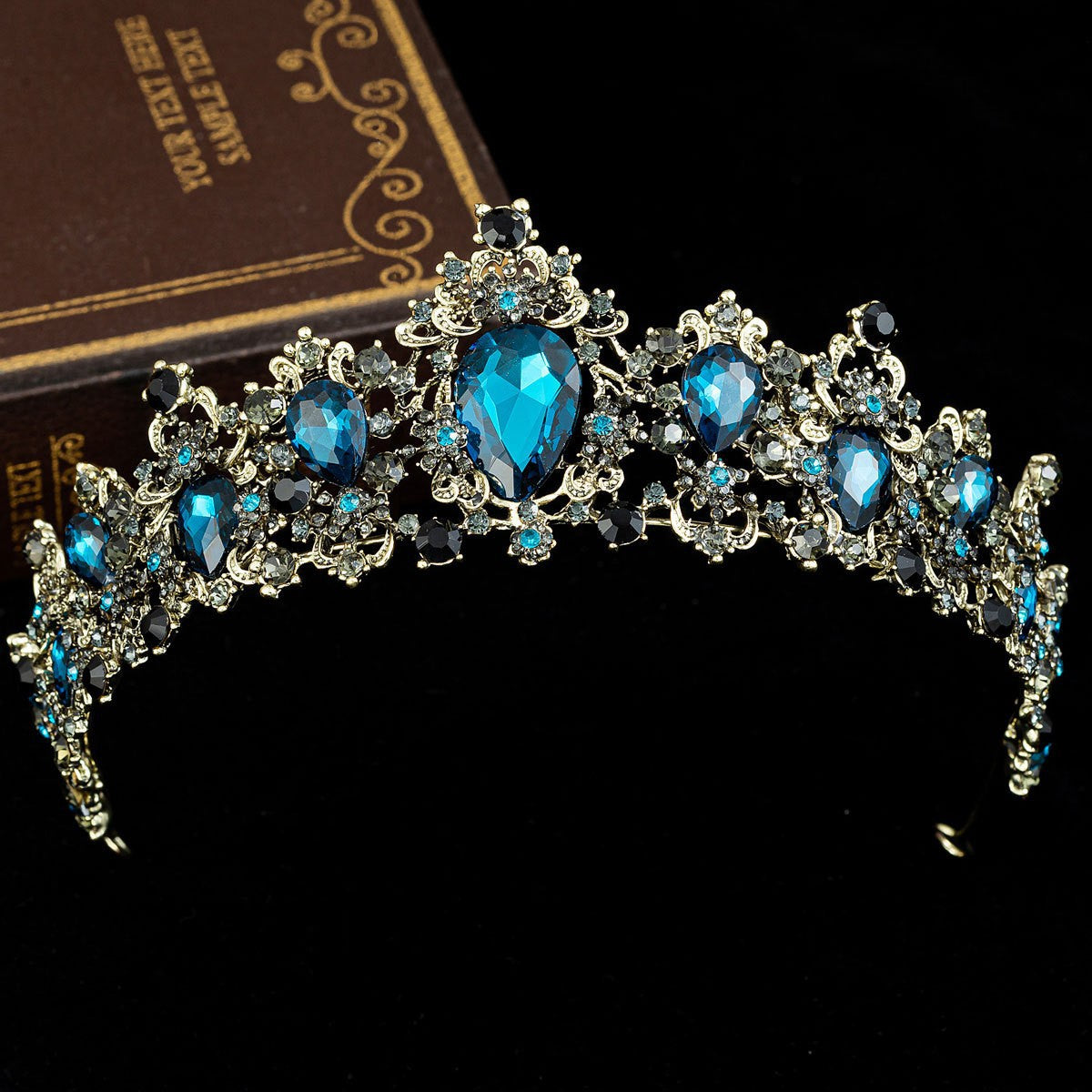 Baroque Rhinestone Crystal Bridal Crown Image