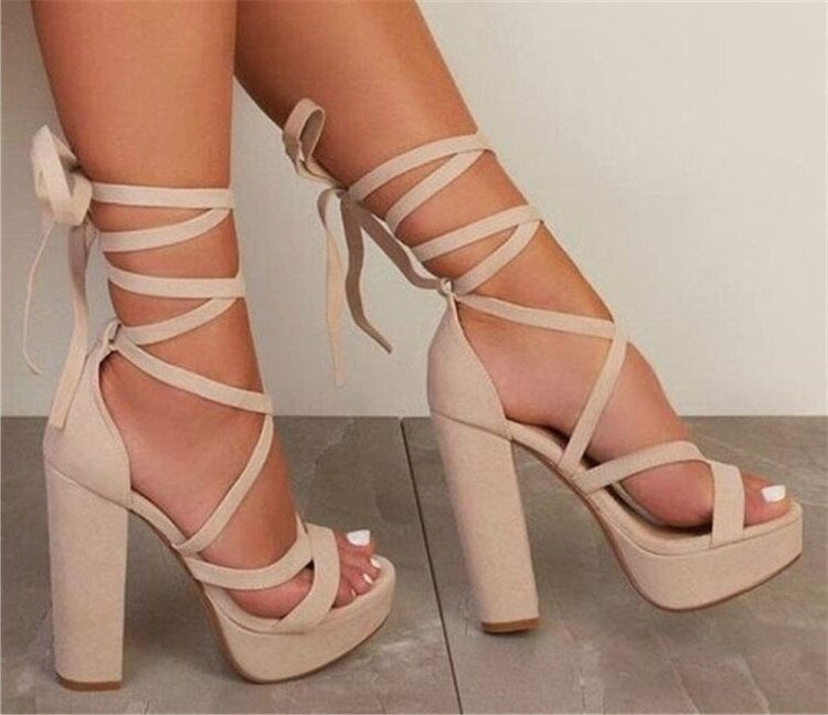 Women's Platform Stiletto Heel Strap Sandals Image