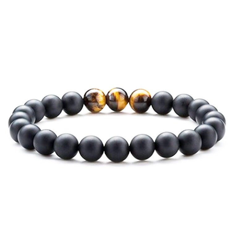 Tiger Eye Couple Bracelets Matte Black Agate Beads Bracelet Image