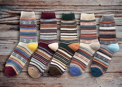 Winter Thick Warm Stripe Wool Socks Casual Sock Business Socks Image