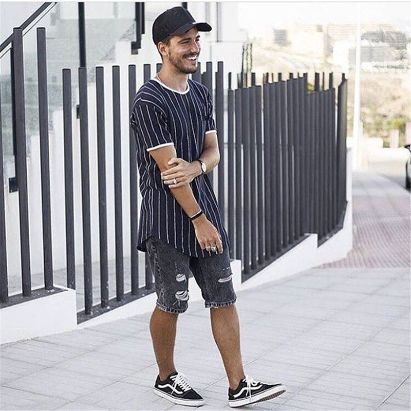 T-shirt men's striped print T-shirt Image