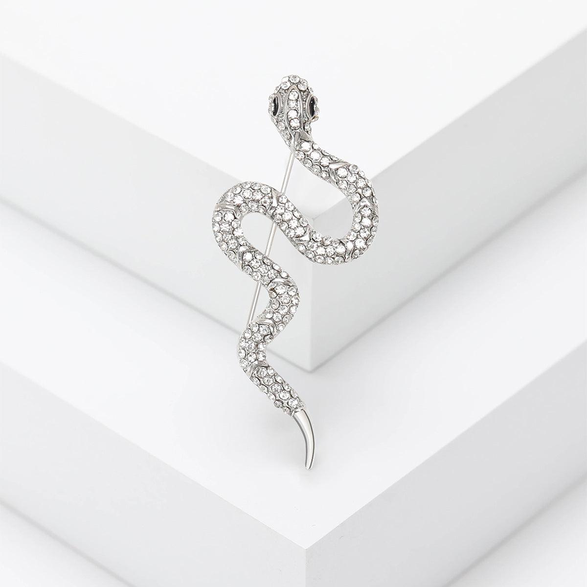 Korean Style Creative Rhinestone Snake Brooch Ins Fashion Simple Clothing Accessories Personality Alloy Animal Pin Image