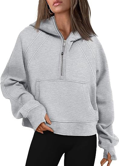 Zipper Hoodies Sweatshirts With Pocket Loose Sport Tops Long Sleeve Pullover Sweaters Winter Fall Outfits Women Clothing Image