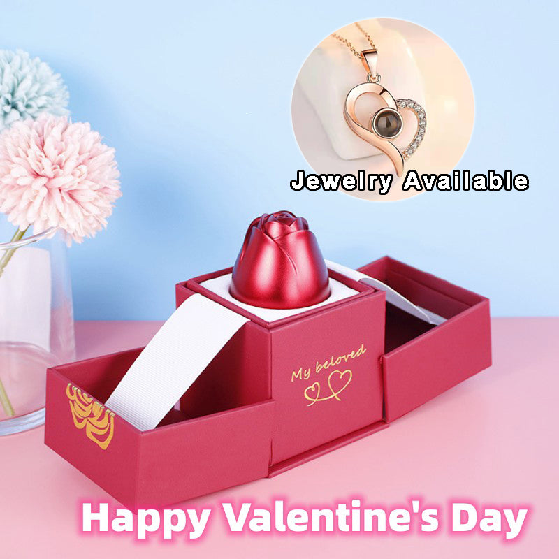 2023 Hot Valentine's Day Gifts Metal Rose Jewelry Gift Box Necklace For Wedding Girlfriend Necklace Gifts Image