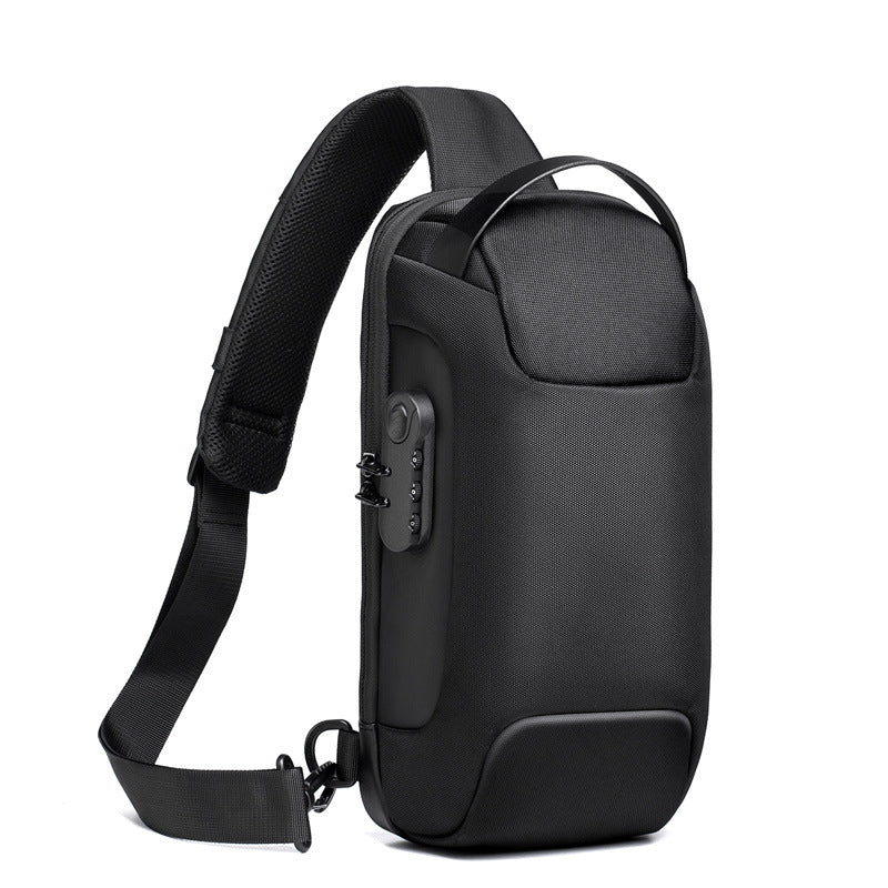 Waterproof USB Anti-theft Bag Men Oxford Crossbody Shoulder Bag Sling Multifunction Short Travel Messenger Chest Pack Image