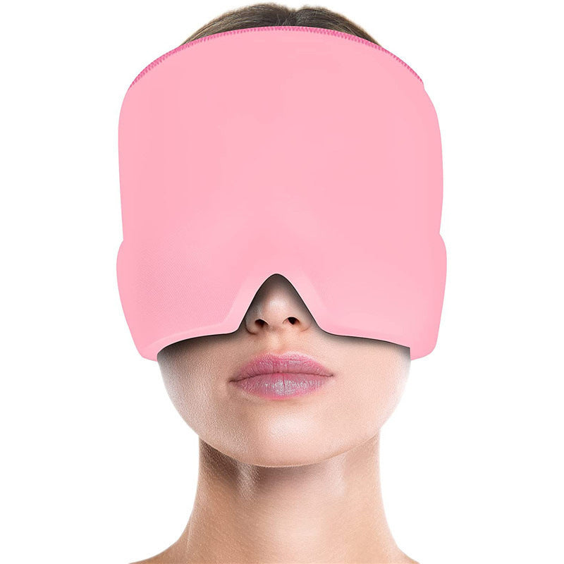 Ice Compress Headache Eye Mask Hat Relief For Migraines, Stress, And Tension Massage Tool Image