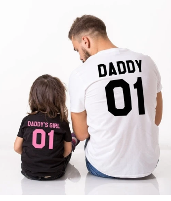 Pink word parent-child family outfit