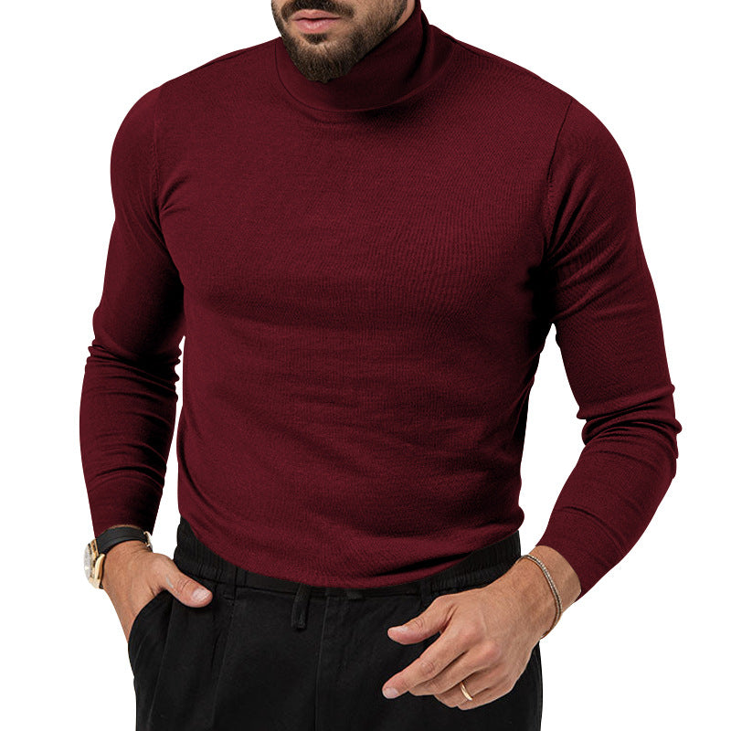 Autumn And Winter New High-elastic Turtleneck Knitted Cashmere Sweater Thickened Young Men's Warm Undercoat Image