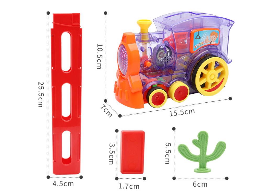 Domino Train Toys Baby Toys Car Puzzle Automatic Release Licensing Electric Building Blocks Train Toy Image