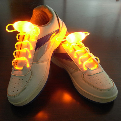 Led Sport Shoe Laces Glow Shoe Strings Round Flash Light Shoelaces Image