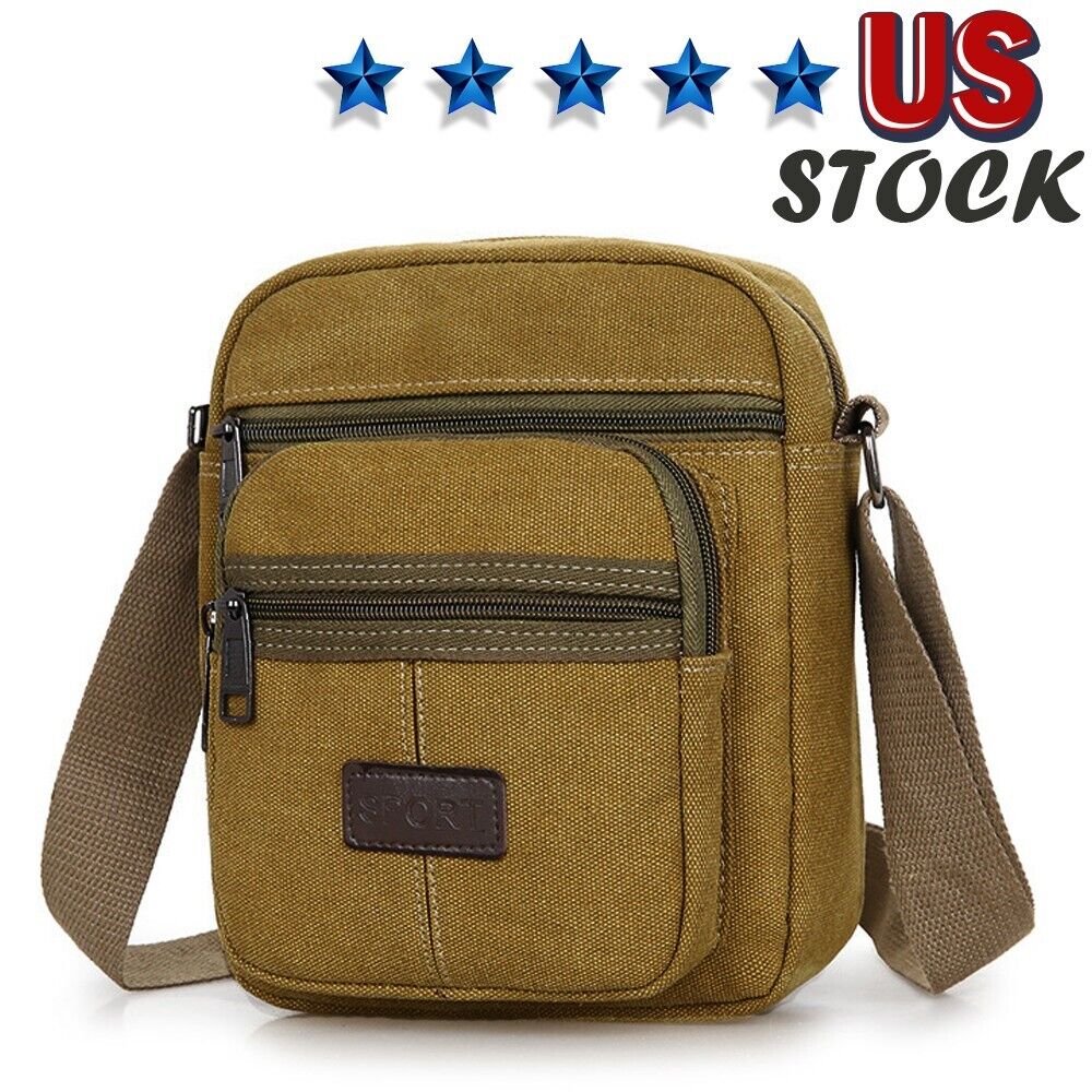 Men's Crossbody Messenger Bag Canvas Bags Casual Shoulder Satchel Handbag Pouch Image