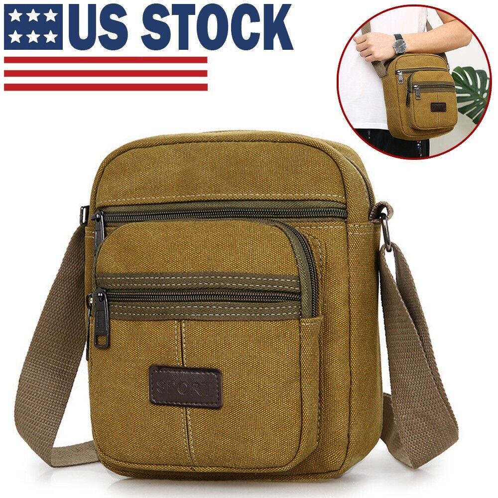 Men's Crossbody Messenger Bag Canvas Bags Casual Shoulder Satchel Handbag Pouch Image