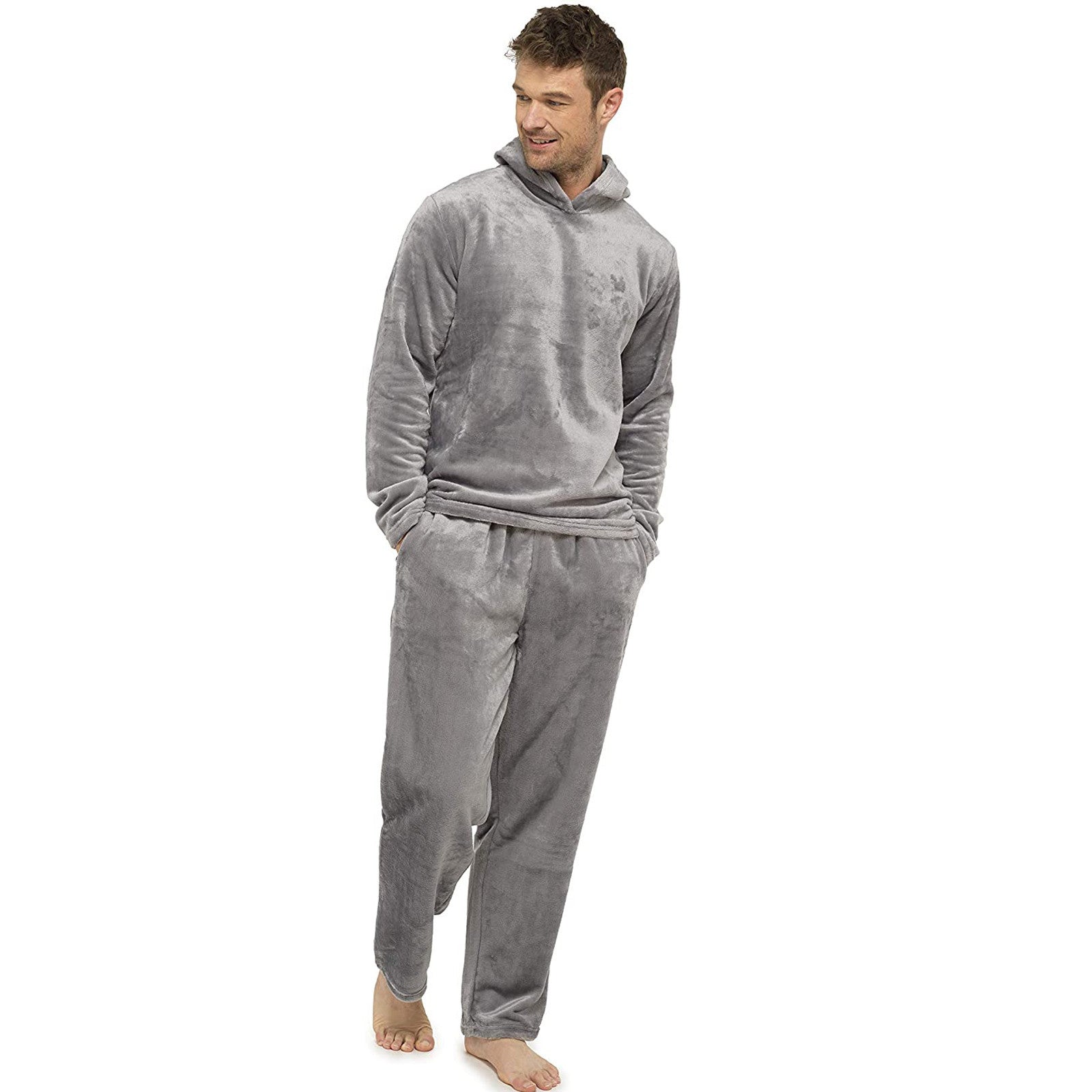 Flannel Grey Simple Home Men's Pajamas Image