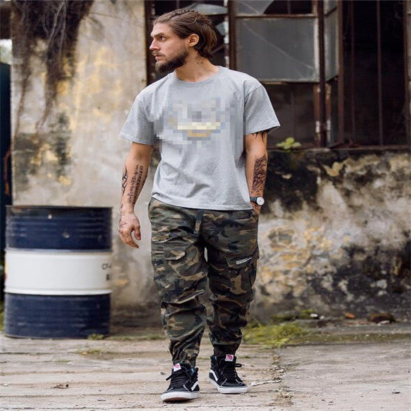 Men Fashion Streetwear Pants Mens Jogger Camo Harem Pants Street Style Youth Casual Camouflage Slim Fit Ankle Trousers Male Image