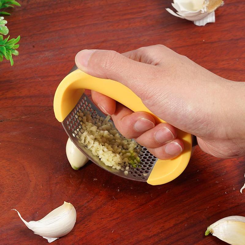 Stainless Steel Garlic Masher Garlic Press Household Manual Curve Fruit Vegetable Tools Kitchen Gadgets Image