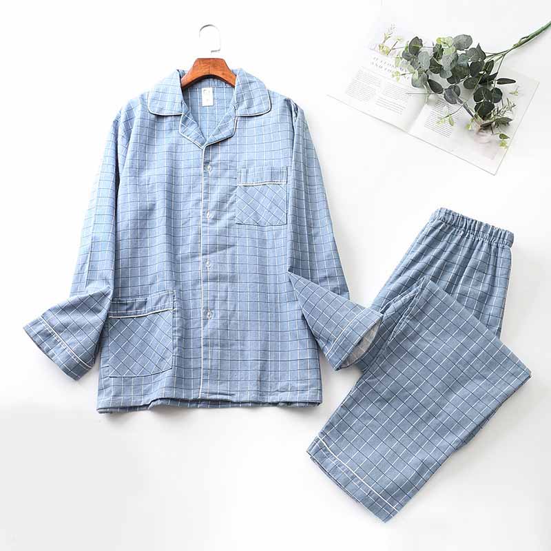 Brushed Cloth Long-sleeved Lapel Pajama Set Image