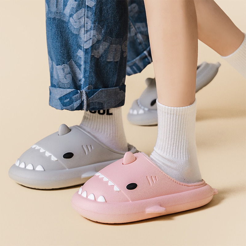 Cartoon Shark Shoes Home Slippers EVA Lovers Slippers Winter Soft Bottom Waterproof Shoes Image