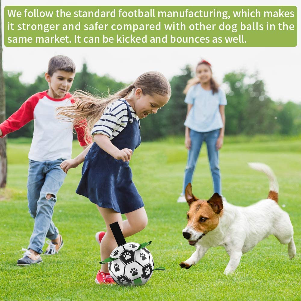 Dog Toys Interactive Pet Football Toys with Grab Tabs Dog Outdoor training Soccer Pet Bite Chew Balls for Dog accessories Image